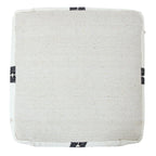 Black Cotton Striped Pouf Ottoman - 18-inch