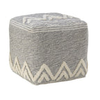 Gray Upholstery Pouf Ottoman - 16-inch
