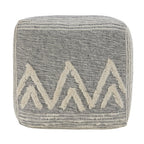Gray Upholstery Pouf Ottoman - 16-inch