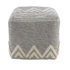 Gray Upholstery Pouf Ottoman - 16-inch