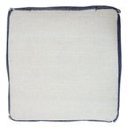 Blue Cotton Geometric Pouf Ottoman - 18-inch