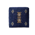 Blue Medallion Pouf Ottoman - 18-inch