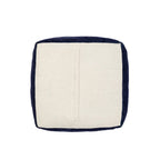 Blue Medallion Pouf Ottoman - 18-inch