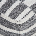 Gray Cotton Geometric Pouf Ottoman - 18-inch