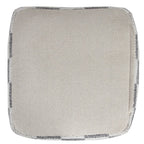 Gray Cotton Geometric Pouf Ottoman - 18-inch