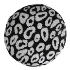 Black Abstract Cylinder Pouf Ottoman - 18-inch