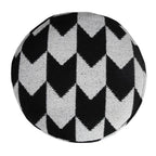 Black Chevron Cylinder Pouf Ottoman - 18-inch
