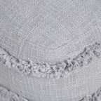 Gray Cotton Striped Pouf Ottoman - 18-inch