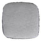 Gray Cotton Striped Pouf Ottoman - 18-inch