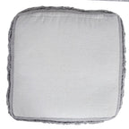 Gray Cotton Striped Pouf Ottoman - 18-inch