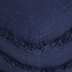 Gray Cotton Striped Pouf Ottoman - 18-inch