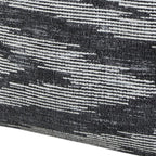 Gray Cotton Striped Pouf Ottoman - 18-inch