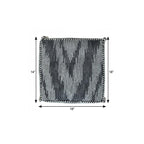 Gray Cotton Striped Pouf Ottoman - 18-inch