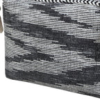Gray Cotton Striped Pouf Ottoman - 18-inch