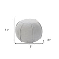 Gray Cotton Patchwork Round Pouf Ottoman - 18-inch