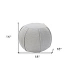Gray Cotton Patchwork Round Pouf Ottoman - 18-inch