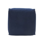 Blue Cotton Patchwork Pouf Ottoman - 18-inch