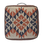 Brown Tribal Pouf Ottoman - 18-inch