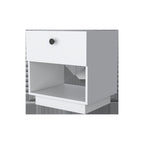 White Wood One Drawer Nightstand with Integrated Tech - 20-inch