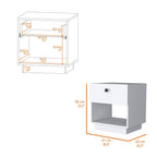 White Wood One Drawer Nightstand with Integrated Tech - 20-inch