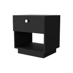 Black Wood One Drawer Nightstand with Integrated Tech - 20-inch