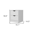 White Wood Two Drawer Nightstand with Integrated Tech - 19-inch