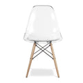 Clear and Natural Heavy Duty Plastic and Wood Dining Side Chair