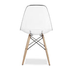 Clear and Natural Heavy Duty Plastic and Wood Dining Side Chair