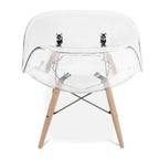 Clear and Natural Heavy Duty Plastic and Wood Dining Side Chair