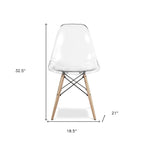 Clear and Natural Heavy Duty Plastic and Wood Dining Side Chair