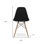 Black and Natural Heavy Duty Plastic and Wood Dining Side Chair