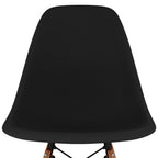 Black and Natural Heavy Duty Plastic and Wood Dining Side Chair