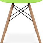 Green and Natural Heavy Duty Plastic and Solid Wood Dining Arm Chair