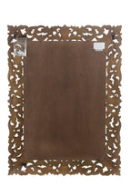 Antiqued White Solid Wood Carved Scrollwork Accent Mirror - 47-inch