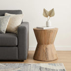 Wood Brown and Brown Wood Solid Wood Round End Table - 18-inch