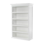 Antiqued White Solid Wood Five Tier Bookcase - 77-inch