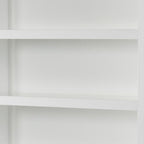 Antiqued White Solid Wood Five Tier Bookcase - 77-inch