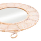 Natural Round Framed Accent Mirror - 37-inch