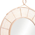 Natural Round Framed Accent Mirror - 37-inch