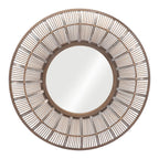 Brown Round Accent Mirror - 32-inch