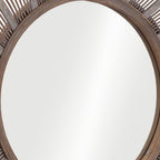 Brown Round Accent Mirror - 32-inch