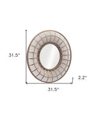 Brown Round Accent Mirror - 32-inch