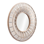 Brown Round Accent Mirror - 32-inch