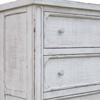 Antiqued White Solid Wood Four Drawer Dresser - 37-inch