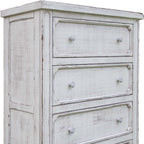 Antiqued White Solid Wood Four Drawer Dresser - 37-inch