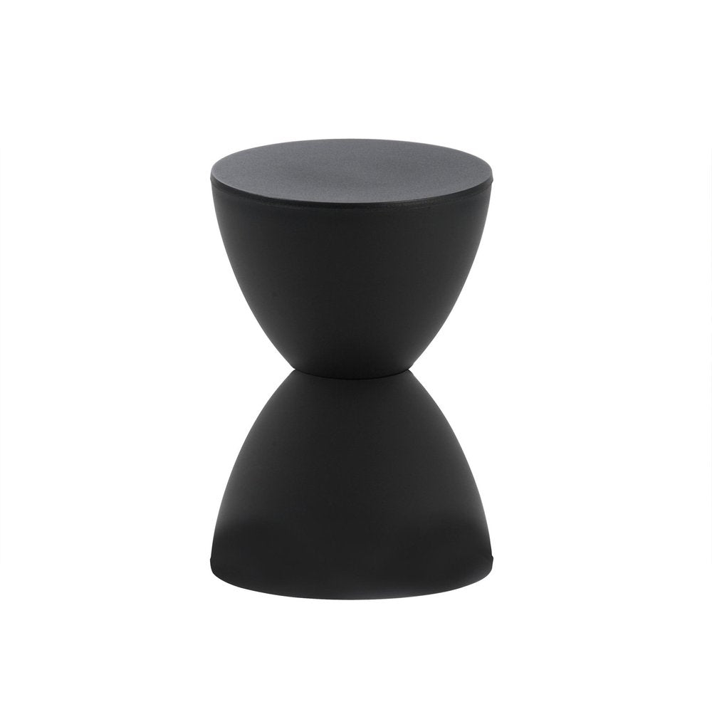 Black Heavy Duty Plastic Hourglass Outdoor Side Table - 17-inch