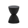 Black Heavy Duty Plastic Hourglass Outdoor Side Table - 17-inch