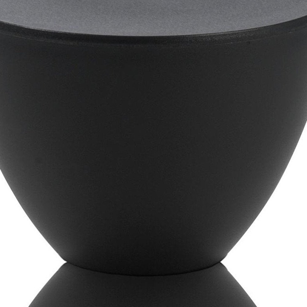 Black Heavy Duty Plastic Hourglass Outdoor Side Table - 17-inch