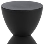 Black Heavy Duty Plastic Hourglass Outdoor Side Table - 17-inch