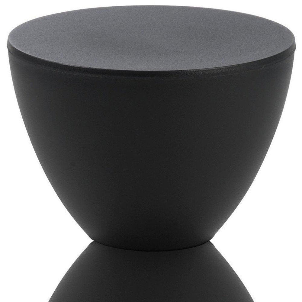 Black Heavy Duty Plastic Hourglass Outdoor Side Table - 17-inch